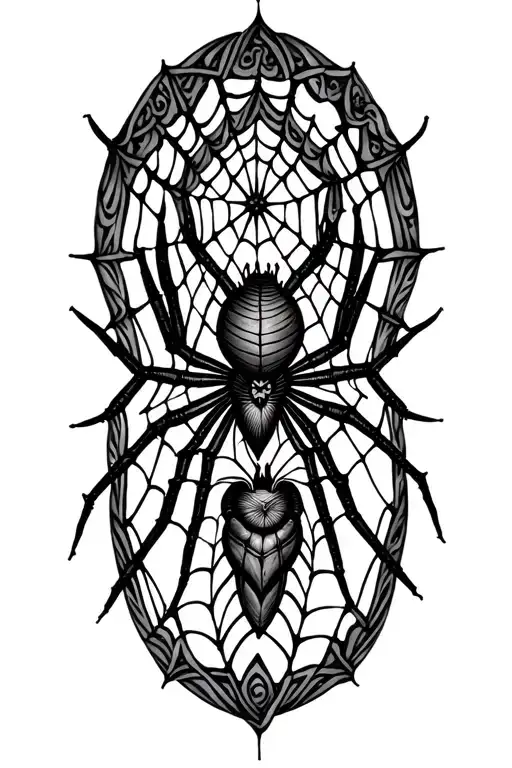spider web with heart,star tattoo design idea