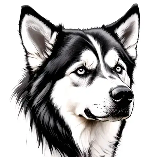 Siberian Husky tattoo design idea