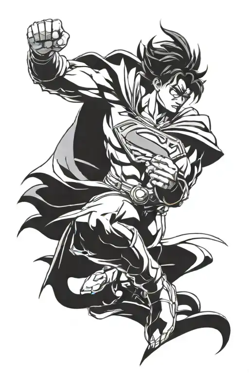 superman, batman, samouraï, son goku, naruto, foot us tattoo design idea