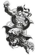 superman, batman, samouraï, son goku, naruto, foot us tattoo design idea
