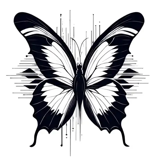 a masculine butterfly signifying self discovery, growth, wisdom, and confidence.  tattoo design idea