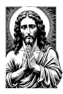 jesus praying tattoo design idea