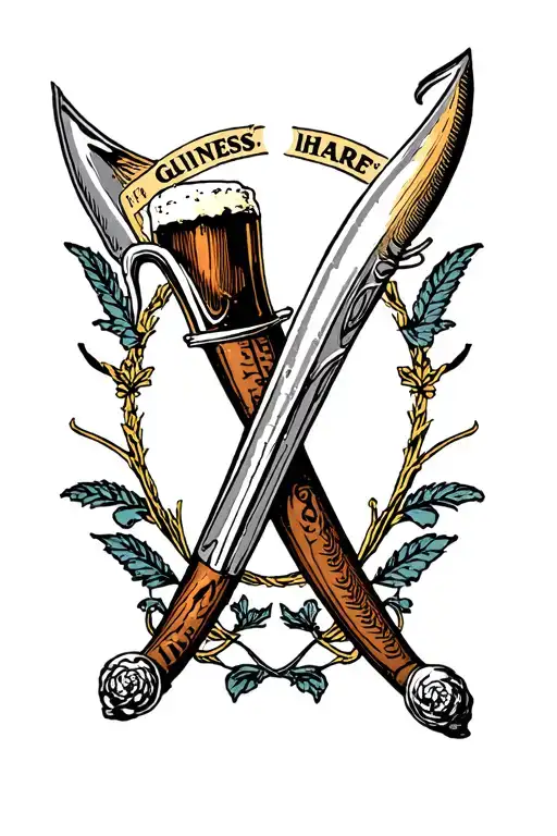 Guinness harfe tattoo design idea