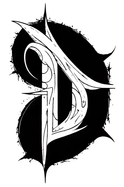 Raw Blackwork Abstract Lettering Bold Strokes Cyber Sigilism FullBody Horror Modern High Contrast Surreal Gothic Express tattoo design idea
