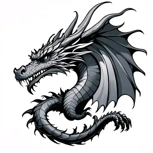Black And Gray Dragon tattoo design idea