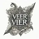Veer in hindi text tattoo design idea