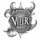 Veer in hindi text tattoo design idea