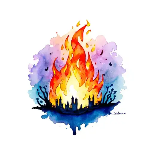 calcifer howls moving castle tattoo design idea