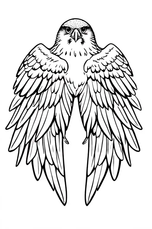 peregrine falcon wings open  tattoo design idea