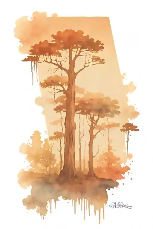 Alabama wilderness scene inspired tattoo design idea