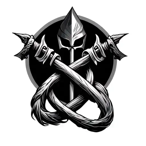 shepard rod and staff intertwined tattoo design idea