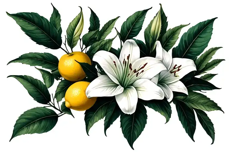 lemon tree with Lillie's  tattoo design idea
