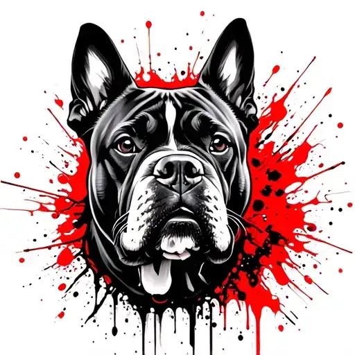 Cane Corso pointy ears tattoo design idea
