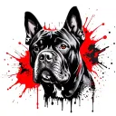 Cane Corso pointy ears tattoo design idea