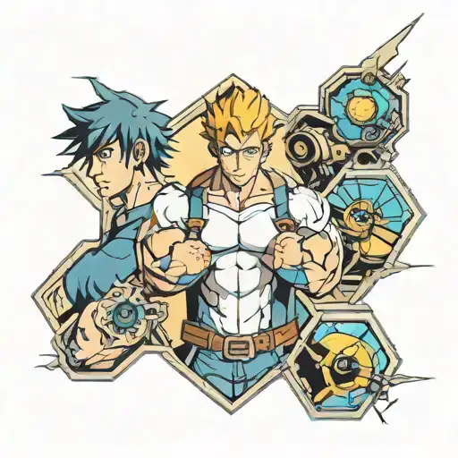 dad, electrician, hexagon tattoo design idea