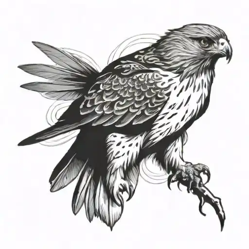 Red Tailed Hawk tattoo design idea