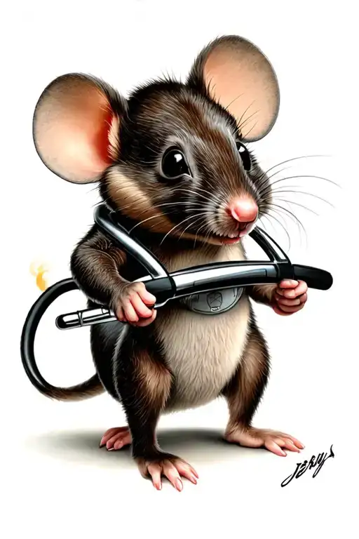 Jerry mouse driving tattoo design idea