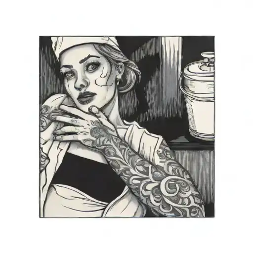 nurse healing tattoo design idea