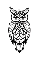 native American style owl tattoo design idea