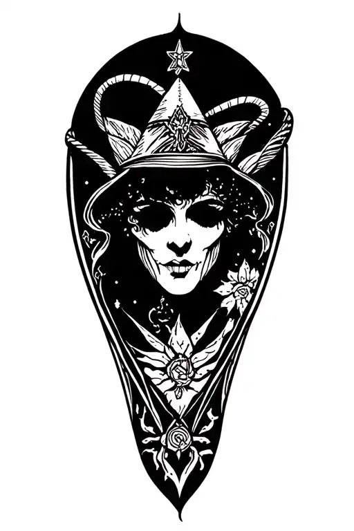 magician tarot card tattoo design idea