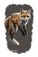 fox jumping tattoo design idea