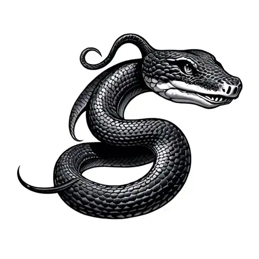snake wrapped round tattoo design idea