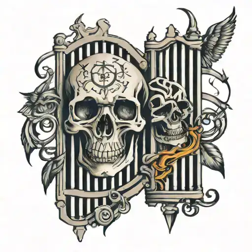 prison bars tattoo design idea