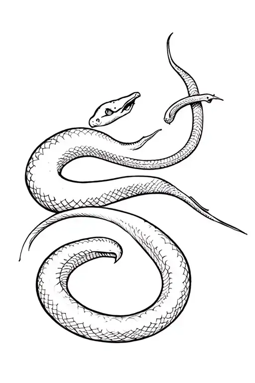 snake eat himself Only tattoo design idea