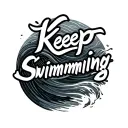 "Keep Swimming" minimalist wave pattern tattoo design idea