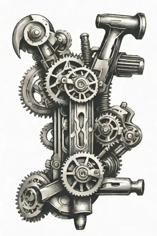 Mechanical Tools tattoo design idea