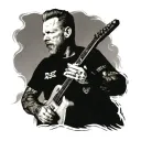 James hetfield with explorer  tattoo design idea