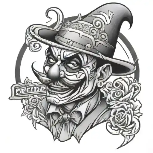 mesa arizona Chicano low rider clown gangster East side tattoo design idea