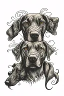 dog nose and names "Luna, Bruno, Ben" tattoo design idea