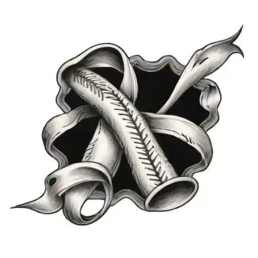 lung cancer ribbon with baseball stitching inside tattoo design idea