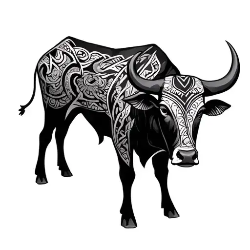 Ecuadorian tribal patterns and a bull tattoo design idea