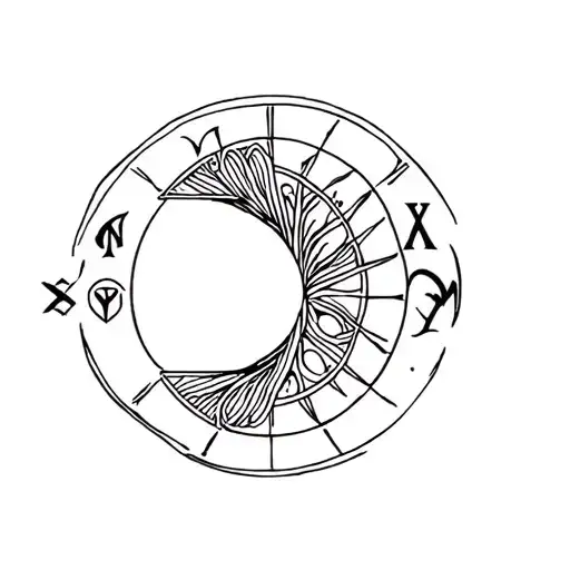 Tattoo just outlineZodiac sign Virgo on top, below zodiac sign SagittariusBelow zodiac sign Gemini below zodiac sign Virgo tattoo design idea