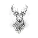 scottish stag celtic tattoo design idea