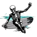 Surfing Skeleton tattoo design idea