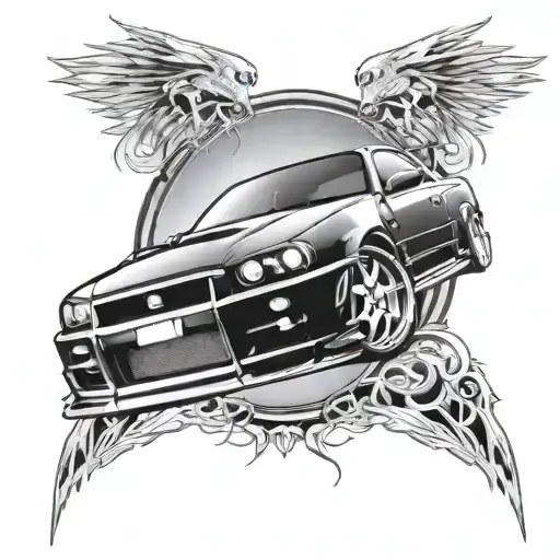 Nissan Skyline R34 tattoo design idea