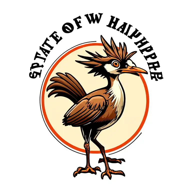  state of new hampshire outline with road runner cartoon in side tattoo design idea