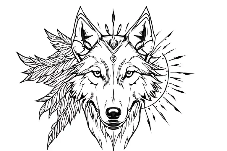 I need an epic, full-arm tattoo design. It should be suitable for Turkish history, incorporate wolf and deer spiritualis tattoo design idea