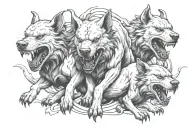 cerberus + hell tattoo design idea