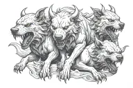 cerberus + hell tattoo design idea
