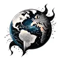 world is a contradiction and the universe is a paradox tattoo design idea