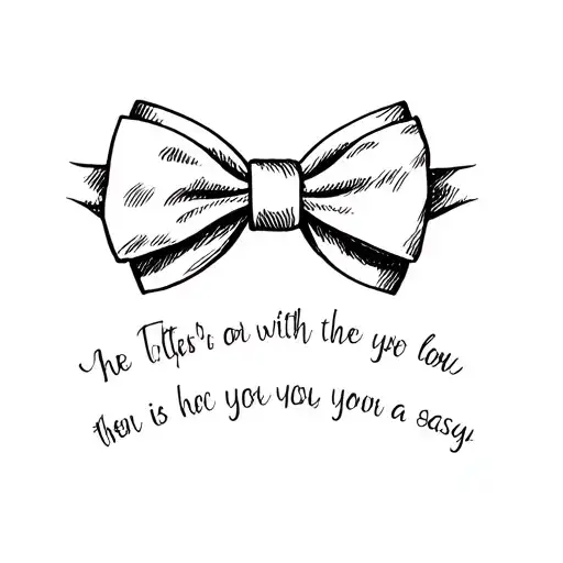 sissy bow tie with words tattoo design idea