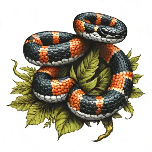 Coral Snake wrapped tattoo design idea