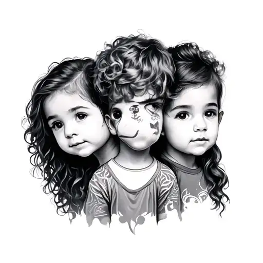 3 kids tattoo design idea
