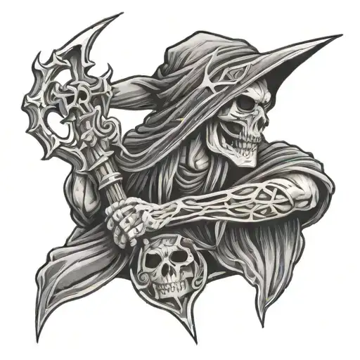 Necromancer tattoo design idea