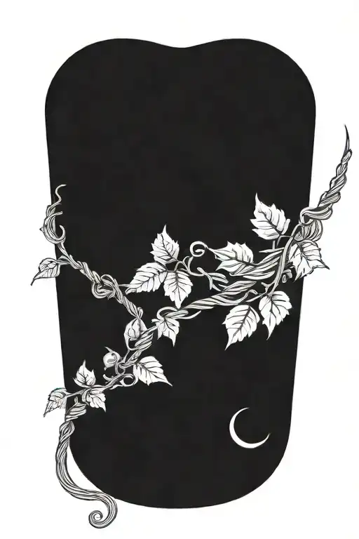 climbing ivy with spiral tendrils climbing up a rope tattoo design idea