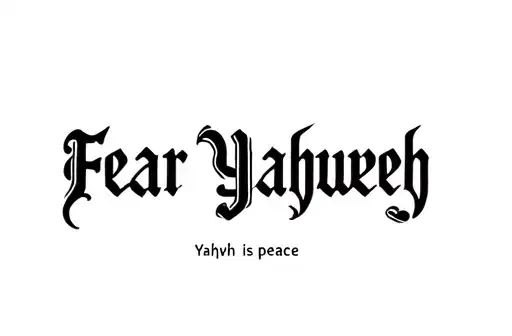 "Fear Yahweh" "Yahweh is peace" treble clef tattoo design idea